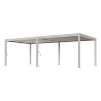 PERGOLA Deluxe Plus Pavillon Terrassenüberdachung Aluminium 4 x 8 m Ivory Sand - Anthrazit, Metall (400/255/800cm) - WEIDE
