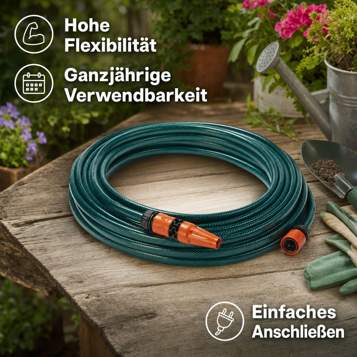 GARTENSCHLAUCH 20 m - Dunkelgrün, Kunststoff (28cm) - Westfalia