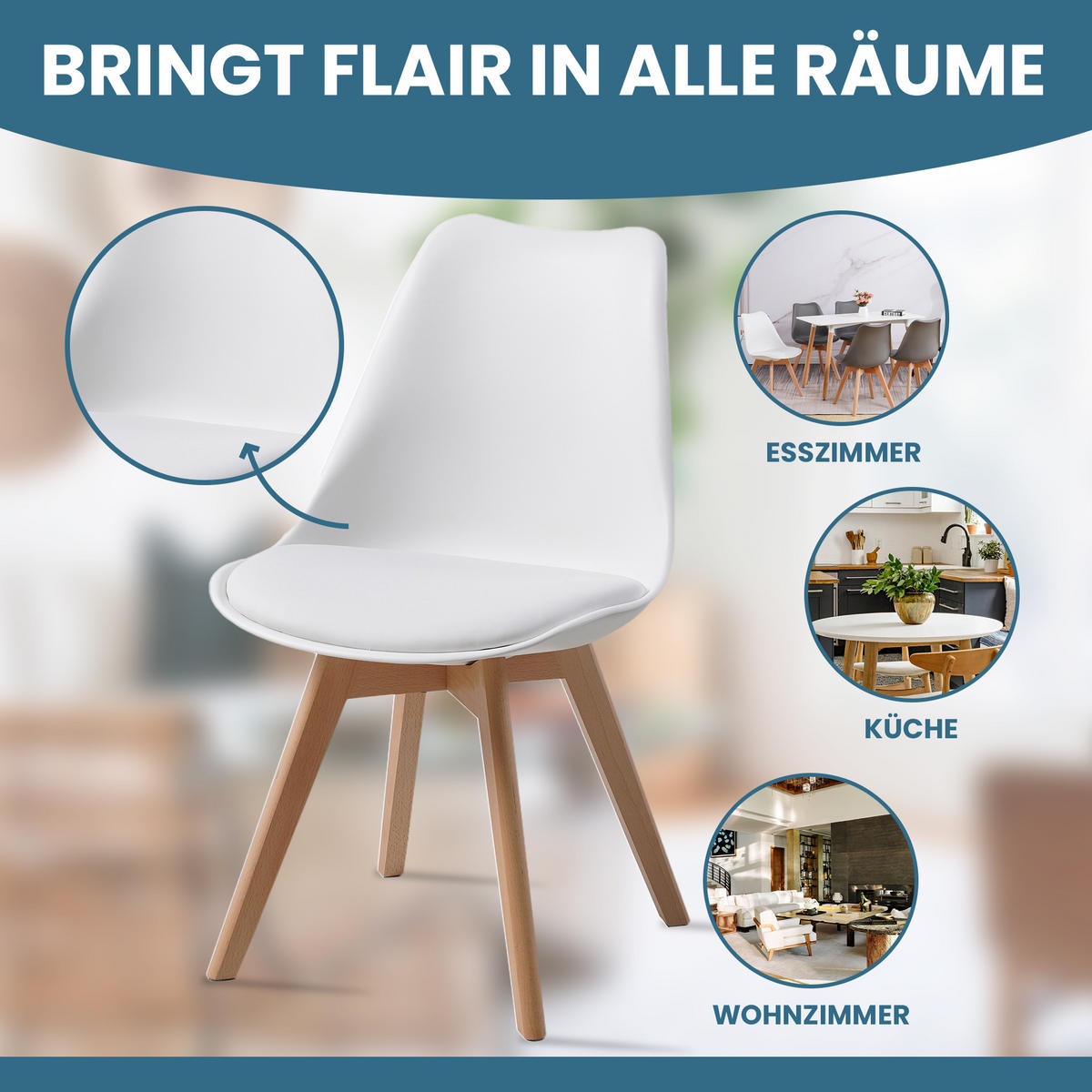 ESSZIMMERSTUHL AARHUS 4er-Set - Weiß, Kunststoff (49/81/43cm) - Albatros