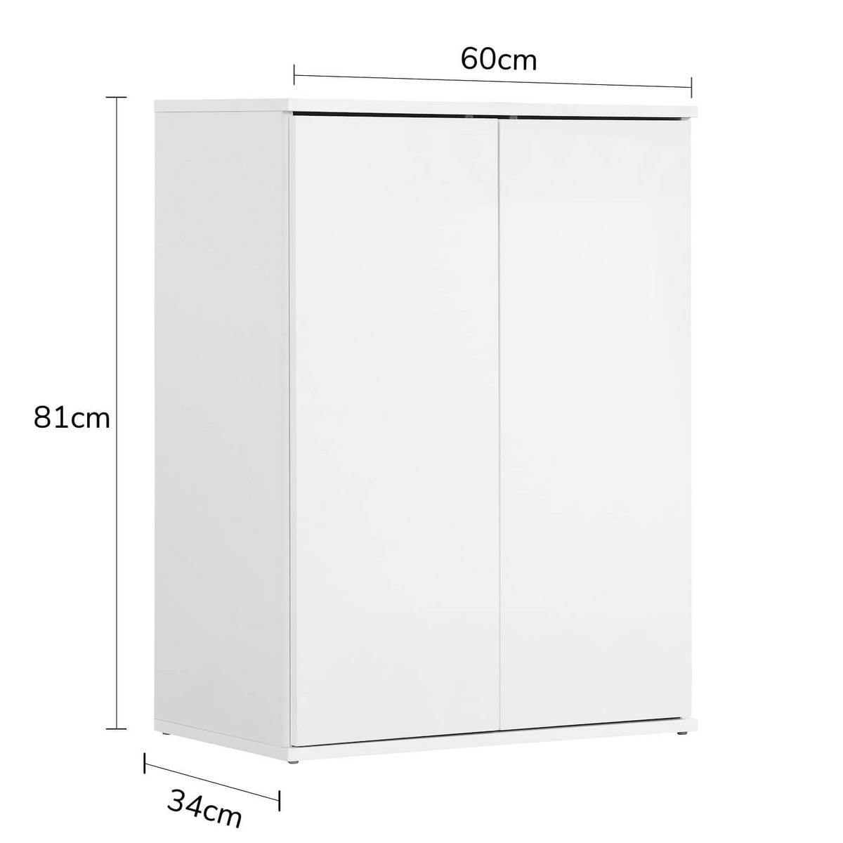 MEHRZWECKSCHRANK Der Kurze - Weiß, Holzwerkstoff (60/81/34cm) - Mokebo
