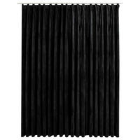 VERDUNKELUNGSVORHANG Mit Haken Samt Schwarz 290/245 Cm - Schwarz, Textil (290/245/1cm) - vidaXL