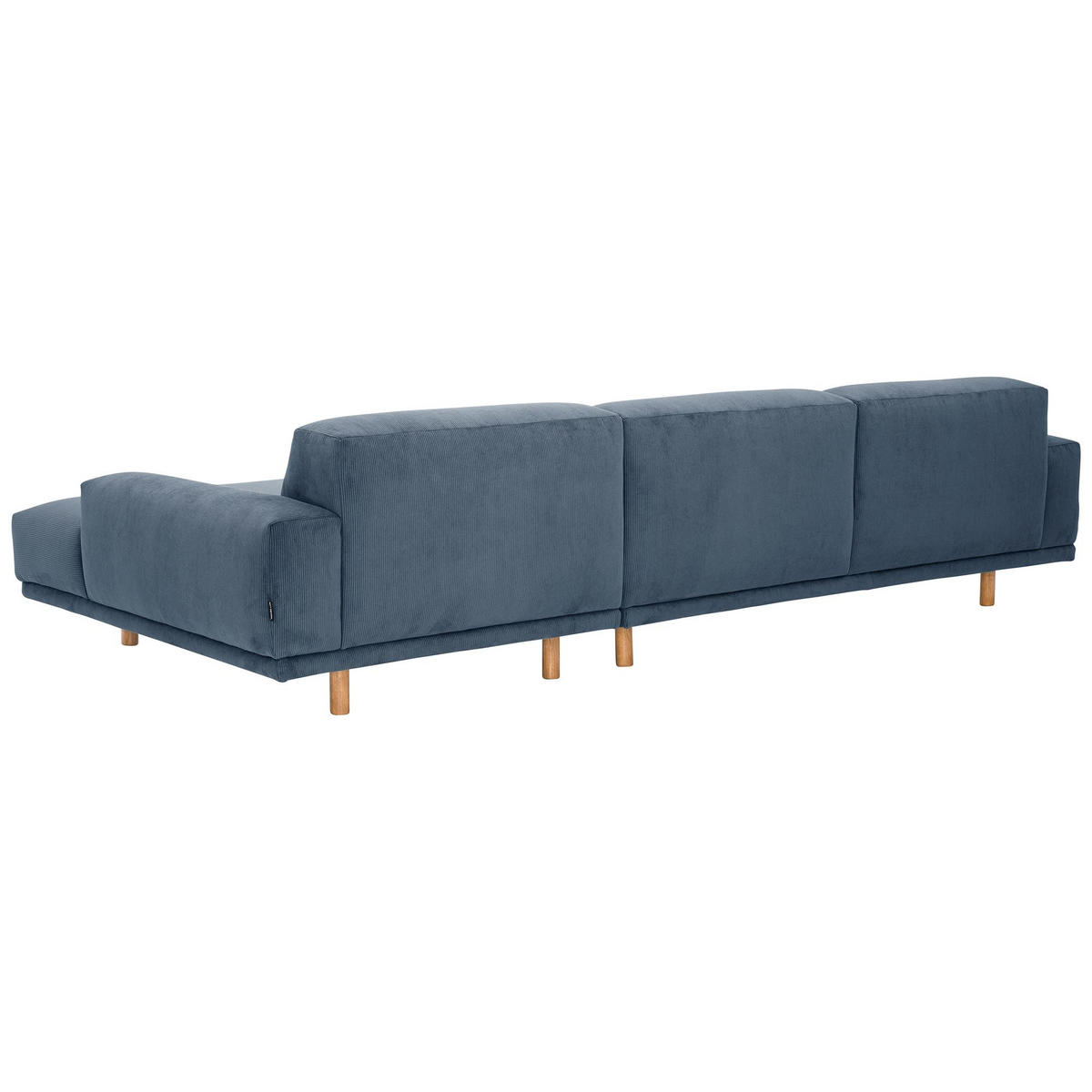 ECKSOFA mit Longchair rechts Kattryna Cordstoff blau - Blau, Kunststoff (133/283cm) - 58aufmkessel