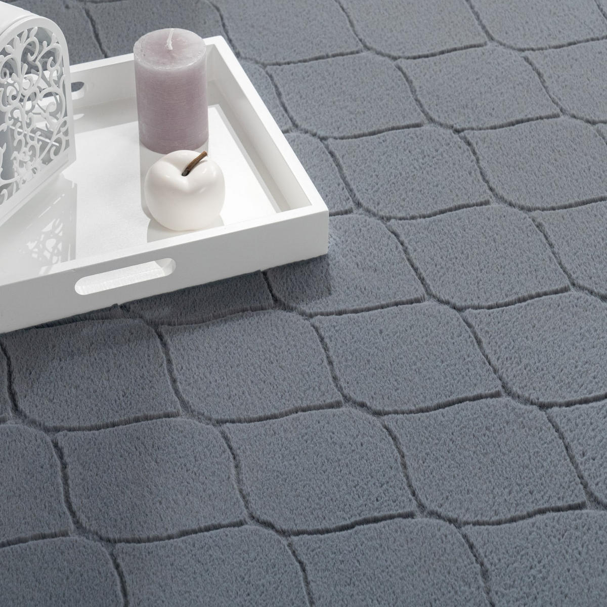 KURZFLORTEPPICH 60/100 cm Lelystad 522 - Anthrazit, Kunststoff (60/100cm) - Paco Home