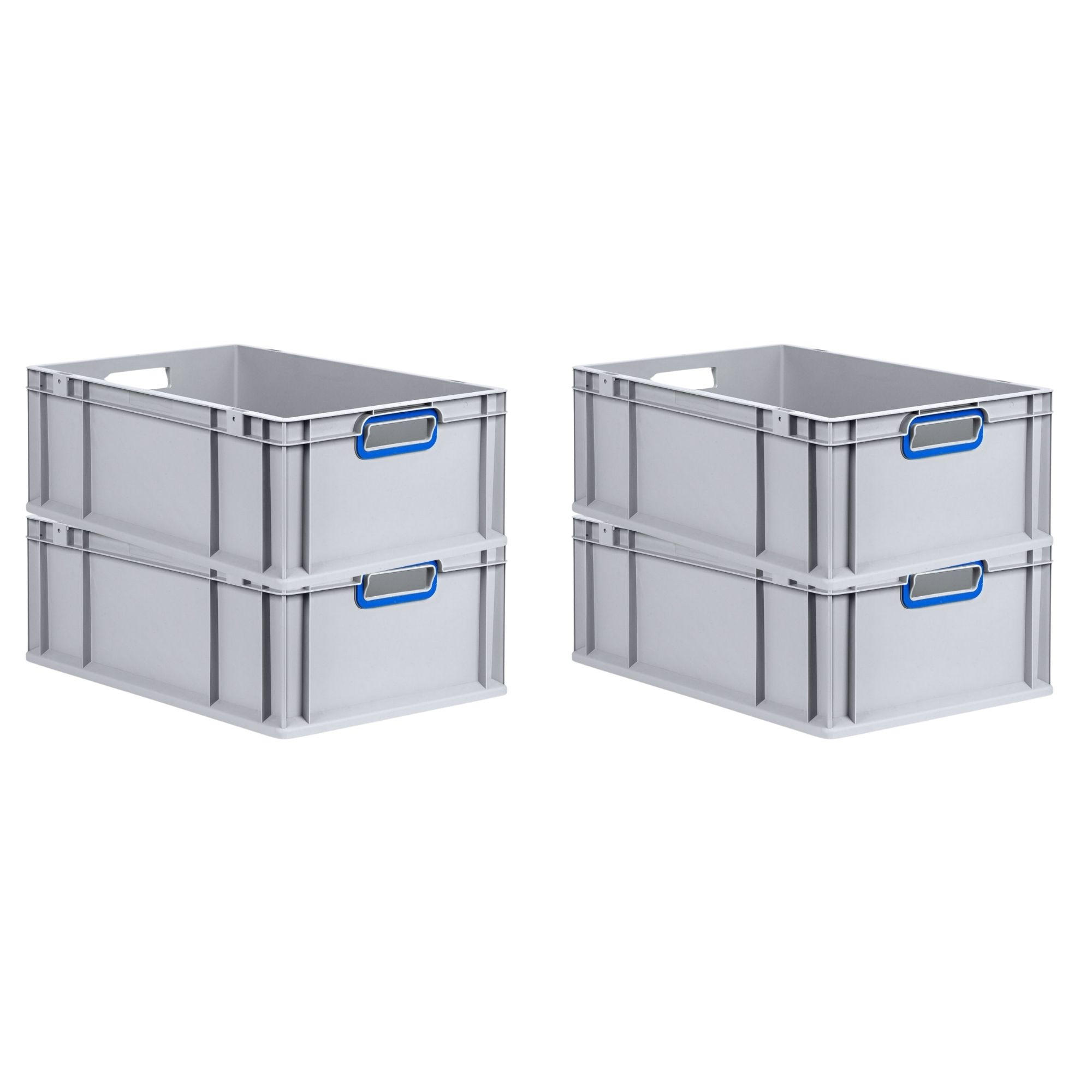 EUROBOX 4x Nextgen Color 22x40x60cm 44 Liter Griffe Blau Offen - Blau, Kunststoff (40/17/60cm) - PROREGAL