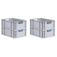 EUROBOX 4x Nextgen Color 22x40x60cm 44 Liter Griffe Blau Offen - Blau, Kunststoff (40/17/60cm) - PROREGAL