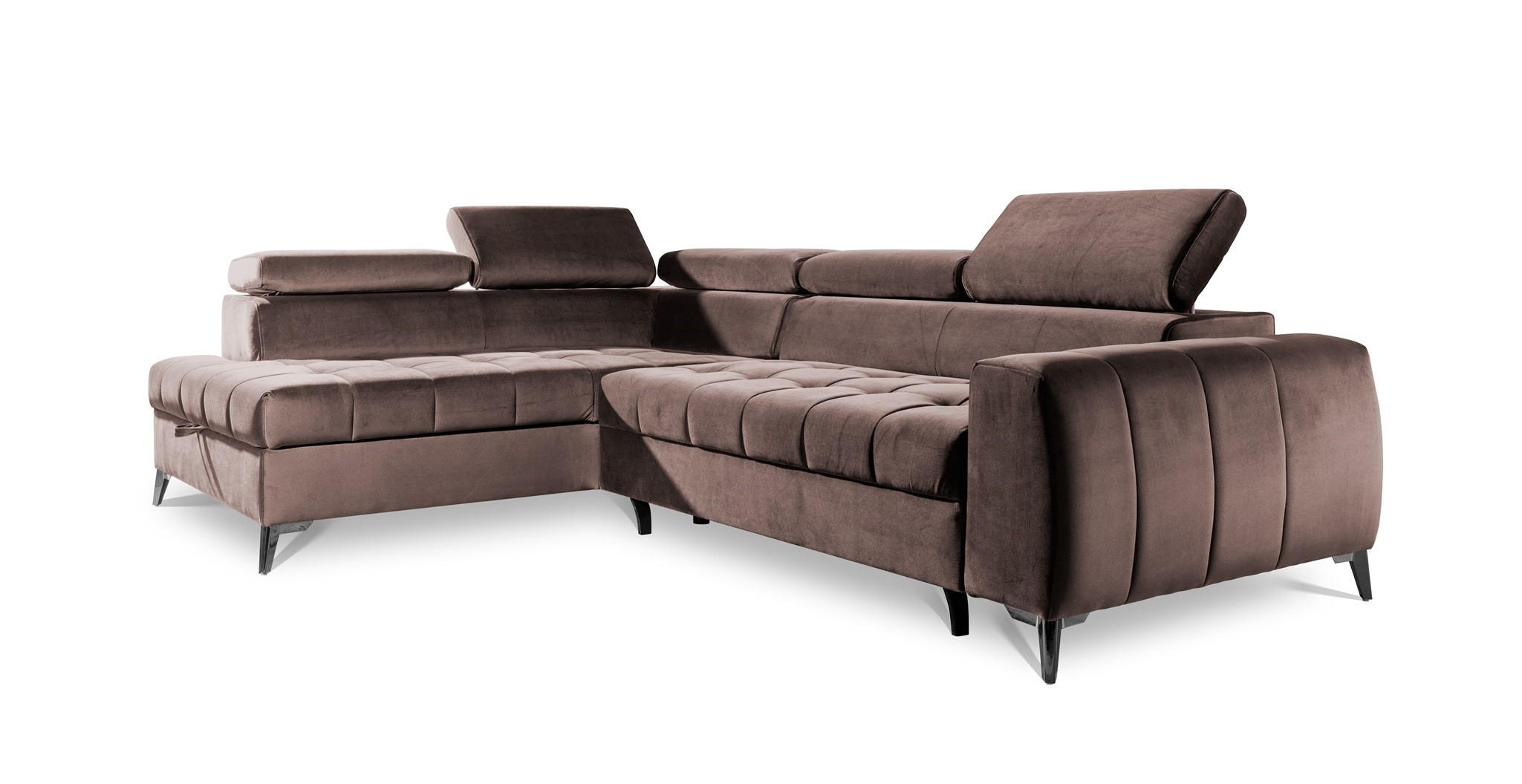 ECKSOFA Schlafsofa Agnesa In Salvador - Braun, Holzwerkstoff/Textil (275/200cm) - Fun Möbel