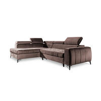 ECKSOFA Schlafsofa Agnesa In Salvador - Braun, Holzwerkstoff/Textil (275/200cm) - Fun Möbel