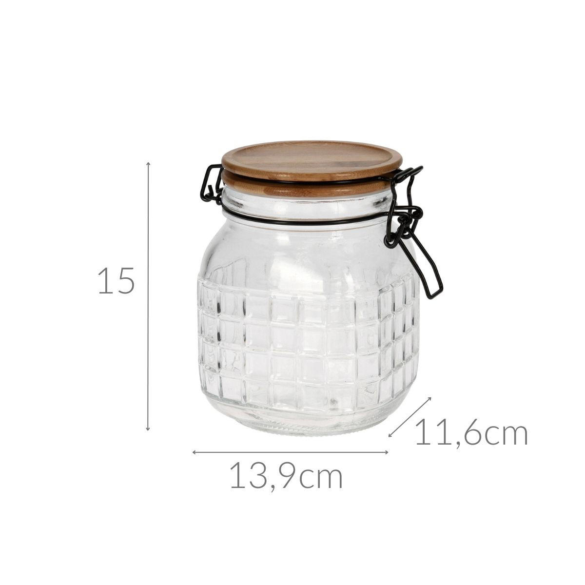 DEKO-GLAS mit dichtem Deckel 1100 ml 13,9/11,6/15 cm - Transparent, Glas (11.6/15/13.9cm) - Excellent Houseware