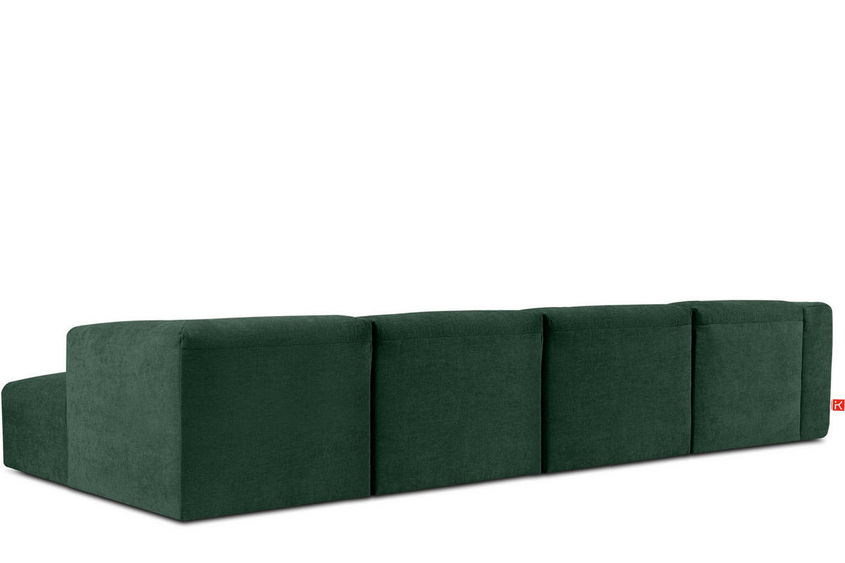 ECKMODULSOFA-RECHTS BUFFO 6-Sitzer mit extrem weicher Sitzfläche, Gewebestoff, marine - Blau/Grün, Textil (377/180cm) - KONSIMO®