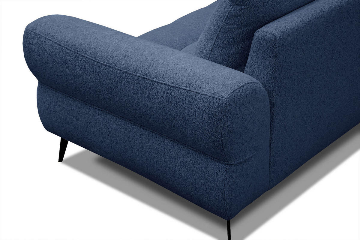 ECKSOFA SALVINI 4-Sitzer, dunkelblau - Schwarz/Dunkelblau, Holzwerkstoff/Textil (158/292cm) - Courtois Laville
