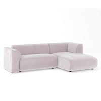 ECKSOFA Melani Lila Samtstoff - Rechts Seite - Flieder/Schwarz, Holz/Holzwerkstoff (162/256cm) - Maison de Reve