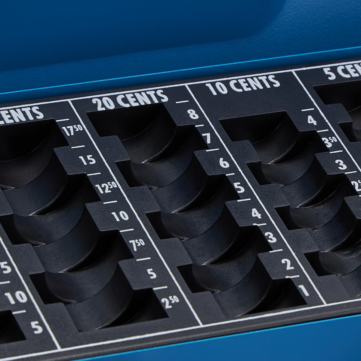 GELDKASSETTE Euro - Blau, Kunststoff/Metall (25/9/18cm) - Relaxdays