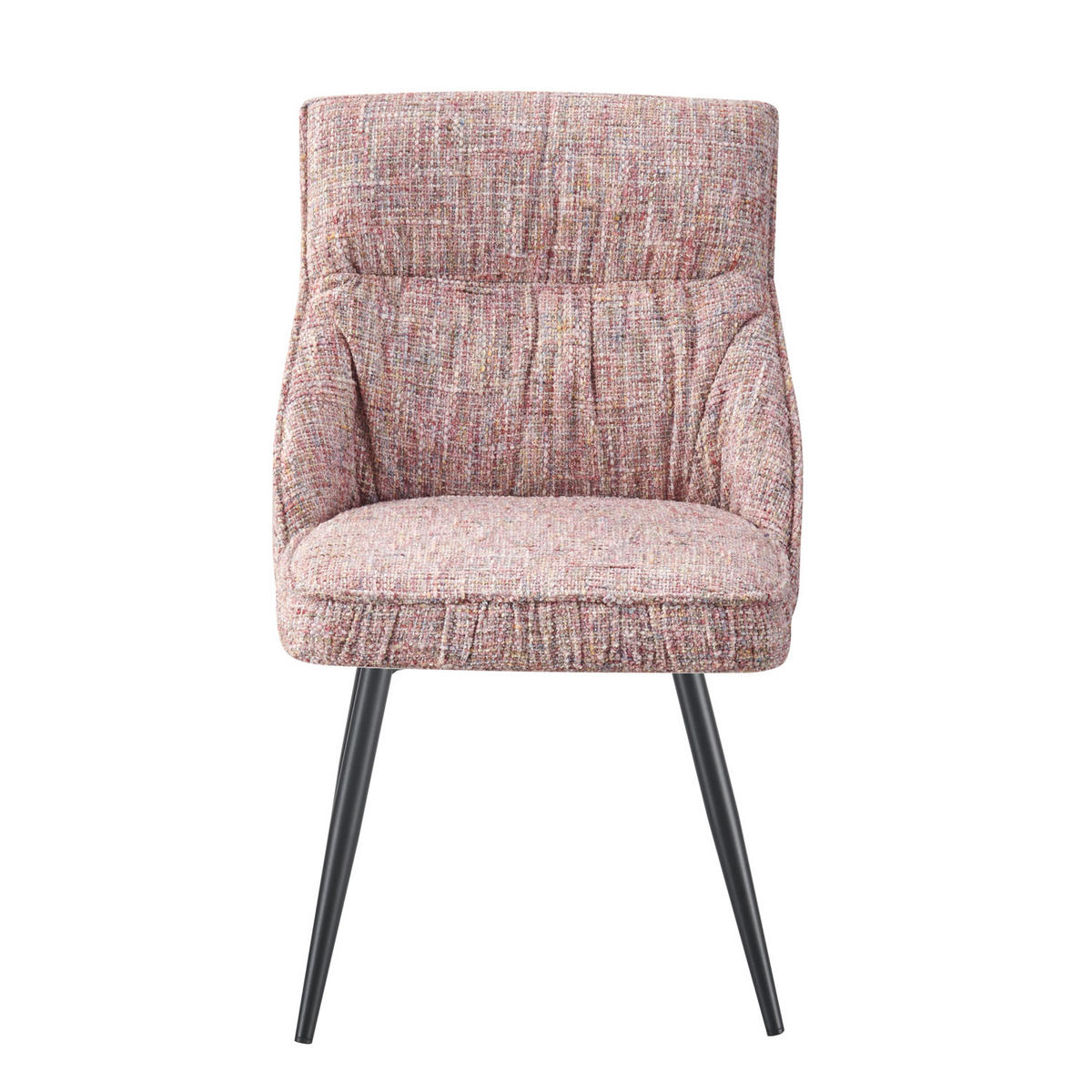 ESSZIMMERSTUHL ALESSIA 2er-Set - Hellrosa/Schwarz, Textil/Metall (49/83/62cm) - DUBI Möbel