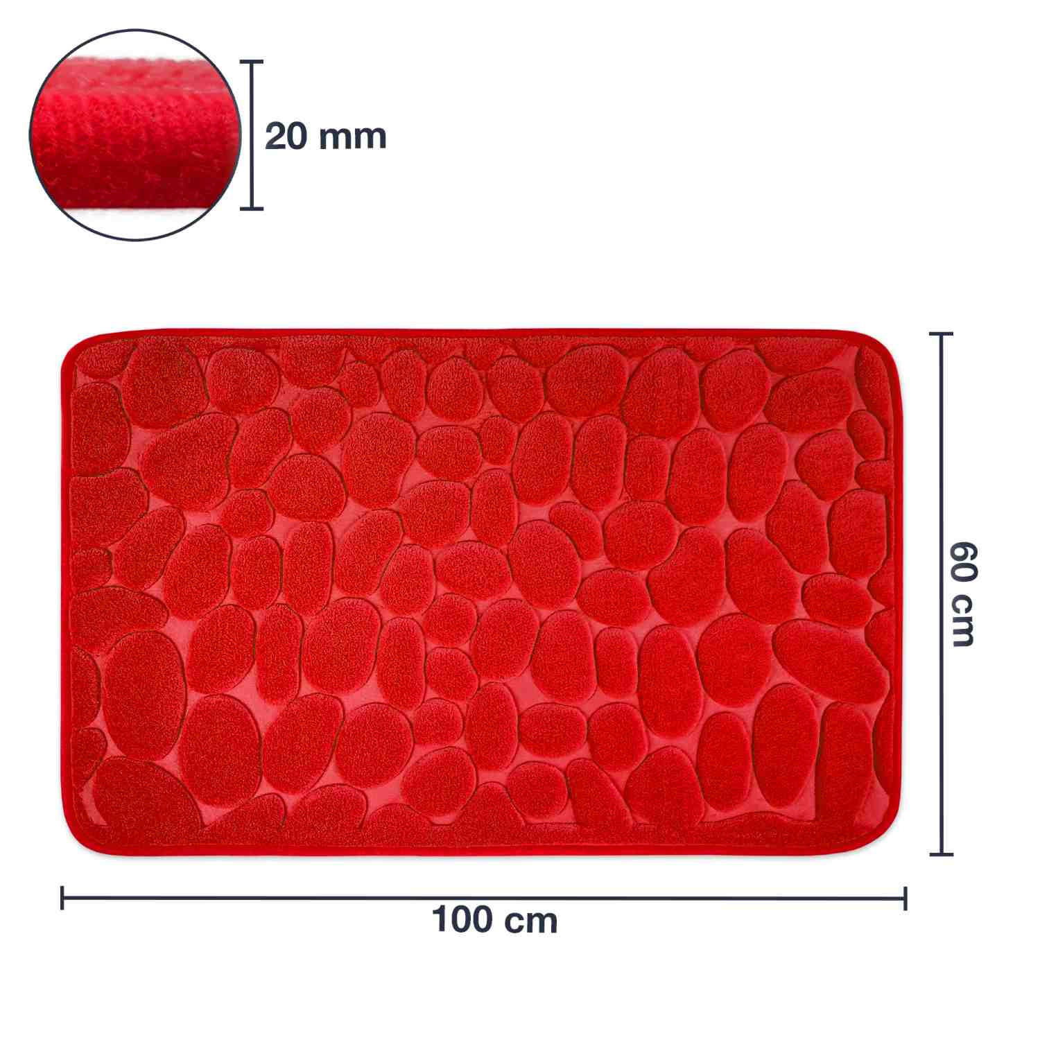 MEMORYSCHAUM BADEMATTE LONDON - Rot, Textil (60/100cm) - WohnDirect