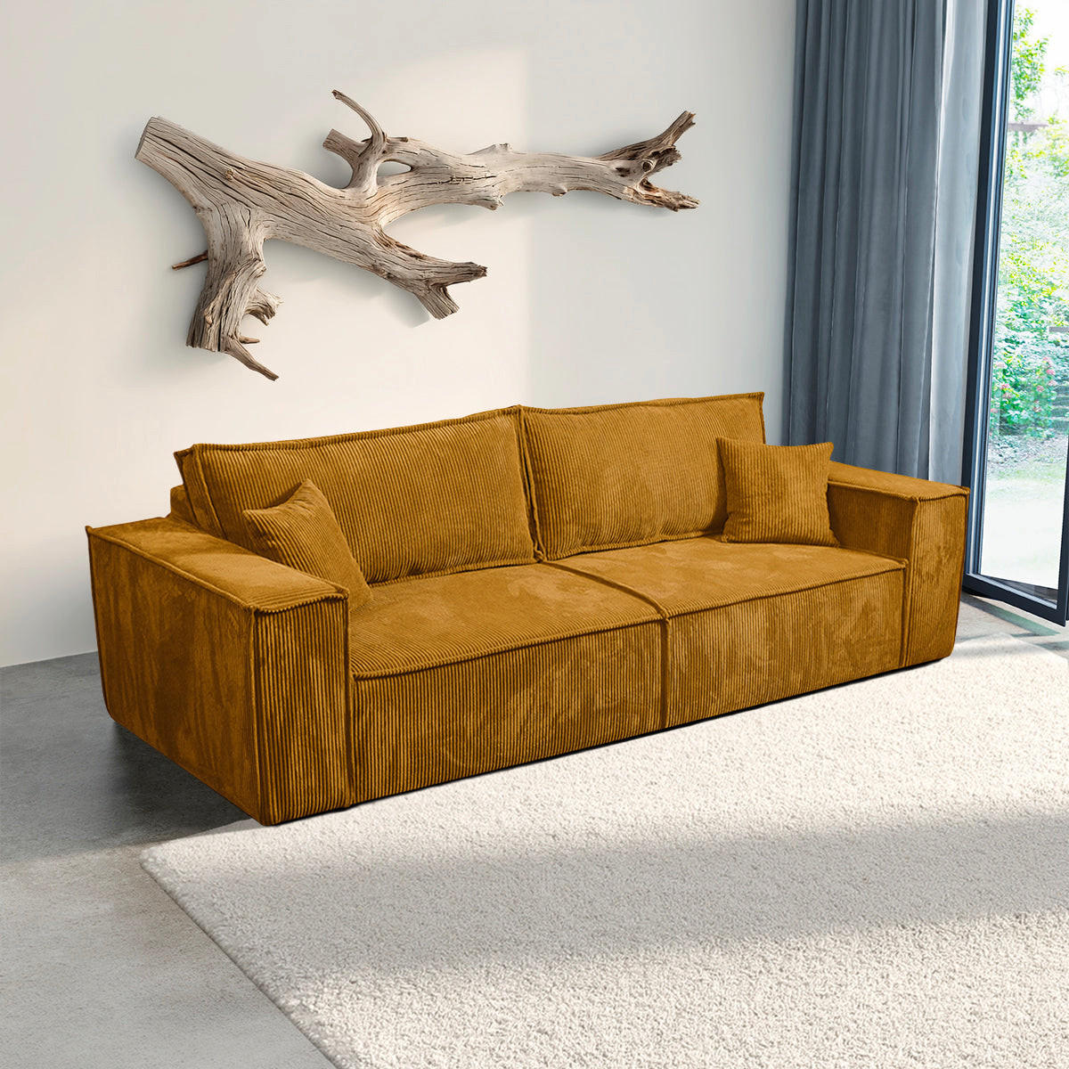 SOFA Isaac 4 Sitzplätze Gelb - Gelb, Holzwerkstoff (255/85/105cm) - Petits-meubles