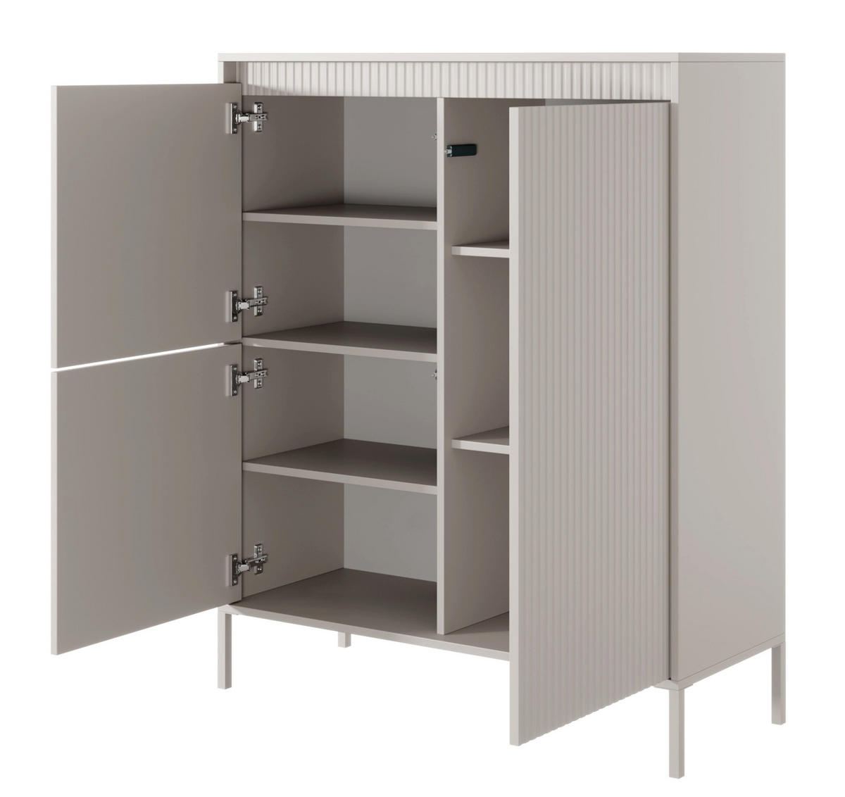 HIGHBOARD 3dverová Falsetto béžová 104 cm - béžová, kov/kompozitné drevo (104/103.5/39.5cm) - Selsey
