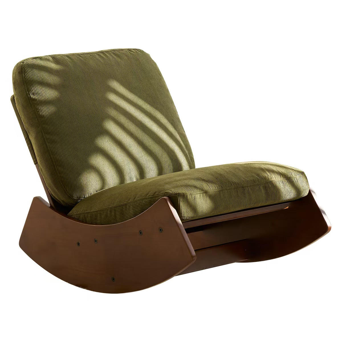 SCHAUKELSTUHL stoff grün holz gleitstuhl modern - Grün, Textil (90/71.9/61.5cm) - Urban Meuble
