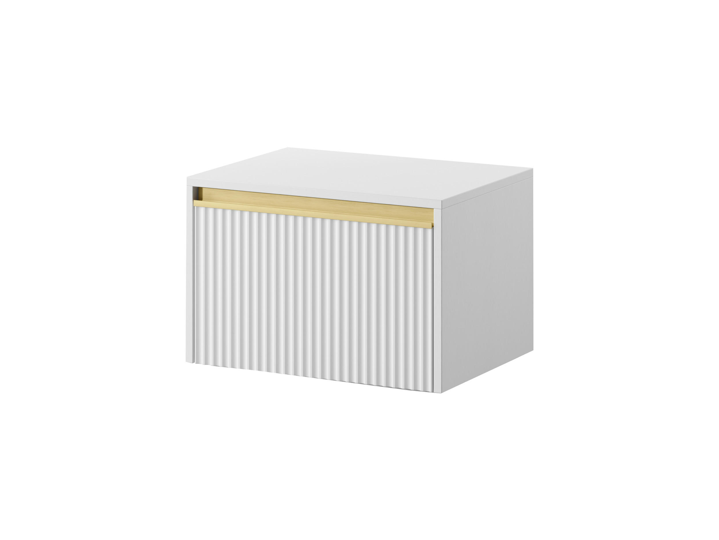 NACHTTISCH - Hängender Nachttisch Delu S54 - Weiß - Weiß, Holzwerkstoff (54/42/39cm) - Möblo