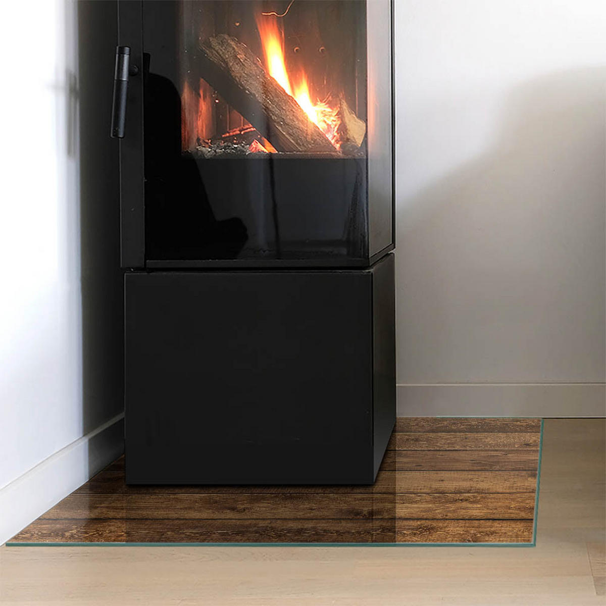 GLASPLATTE für Kamin 60x60 cm Braun - Braun, Glas (60/60/0.4cm) - ArtPrintCave