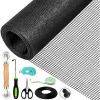 FLIEGENGITTER Reparatur Set 300 x 120 cm Schwarz - Schwarz, Kunststoff (22/4/30cm)