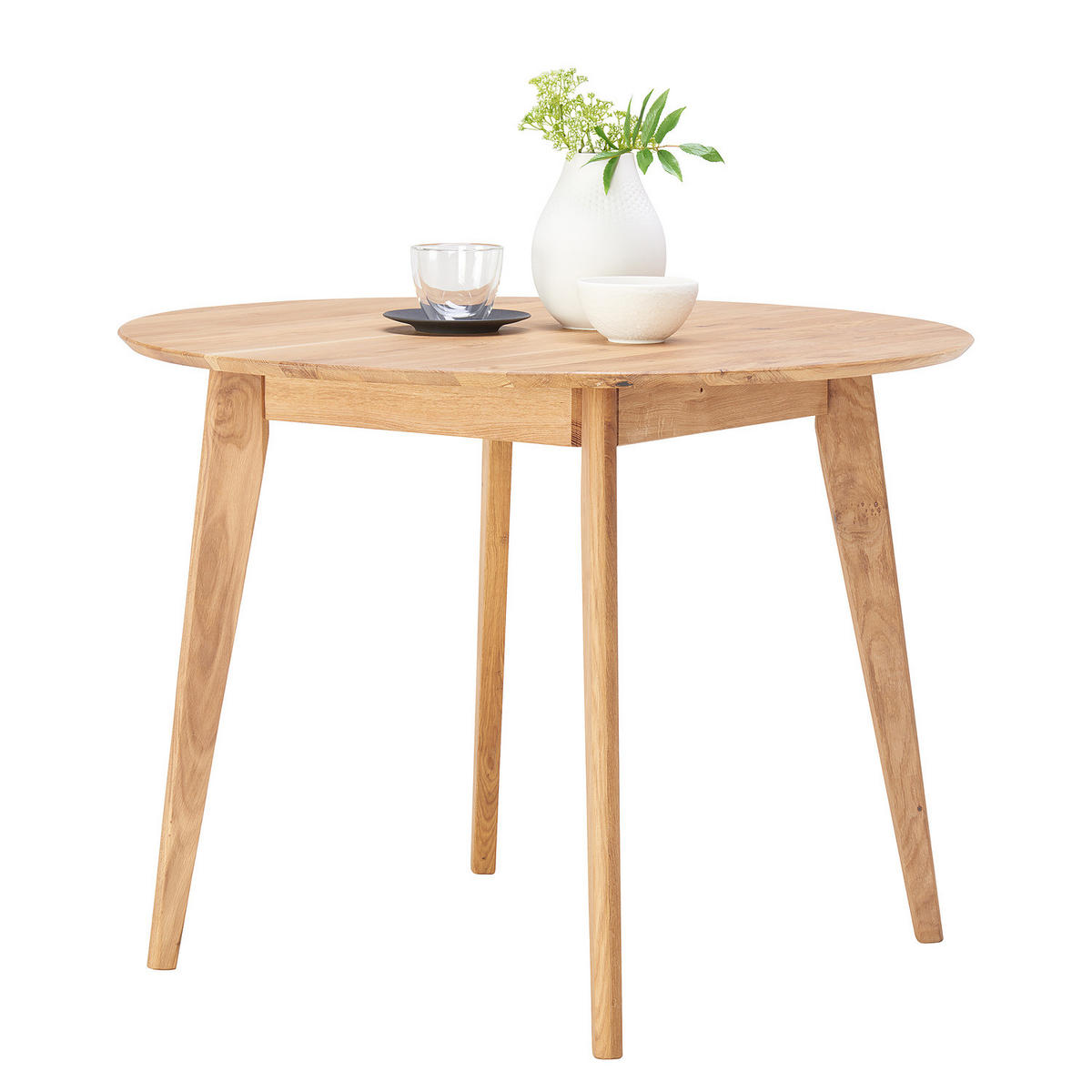 MASSIVER ESSTISCH - Eiche massiv - Braun, Holz (100/100/76cm) - home24