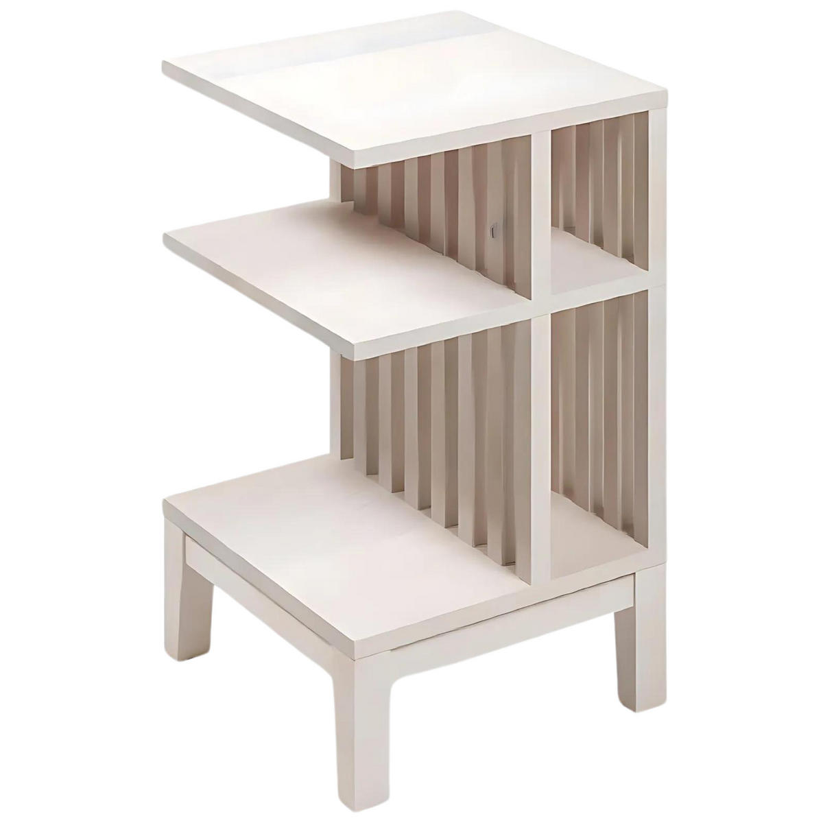 NACHTTISCH Celine 2er Set, weiße Birke, 37,5/37,5/65 cm - Weiß, Holz (37.5/65/37.5cm) - WOODEK