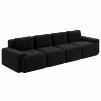 SOFA modular mit Tiefsitz 74 cm Cord Black - Schwarz, Kunststoff (104/69/382cm) - Meubliv