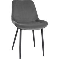 STUHL Samt Grau - Schwarz/Grau, Textil/Metall (51/80/60cm) - CLP