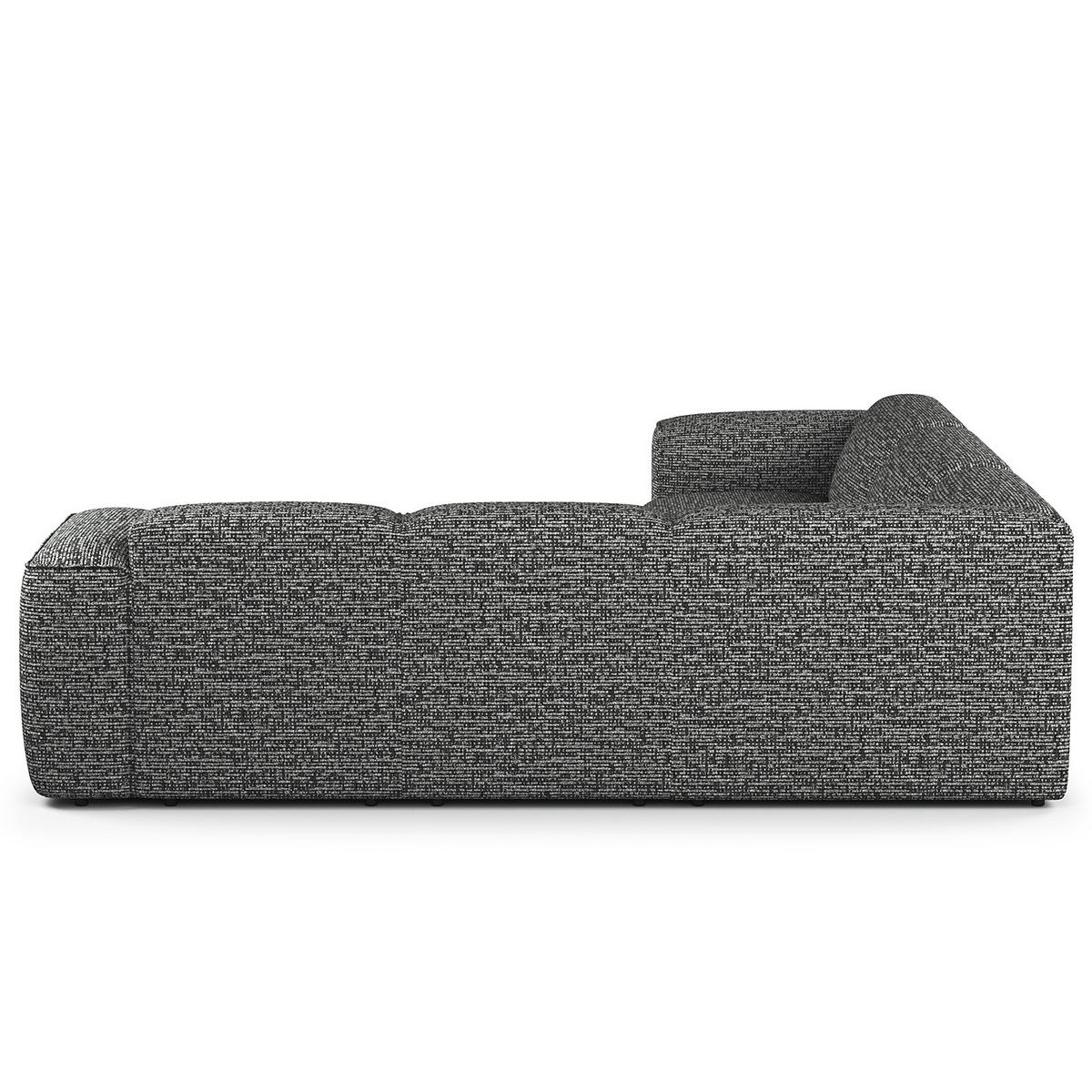 ECKSOFA mit Rundecke - Schwarz/Grau, Kunststoff/Textil (325/260cm) - home24