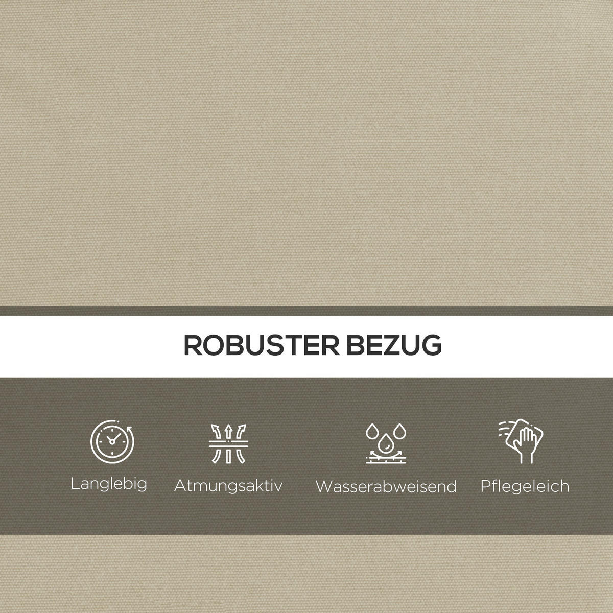 SITZKISSEN Rückenkissen Seitenkissen Beige - Beige, Kunststoff (100/8/170cm) - Outsunny