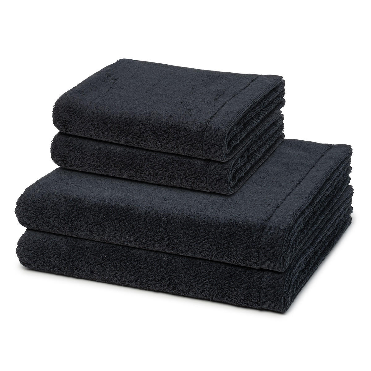 FROTTIERSET Lifestyle 4-teilig - Schwarz, Textil (50/100cm) - Cawoe