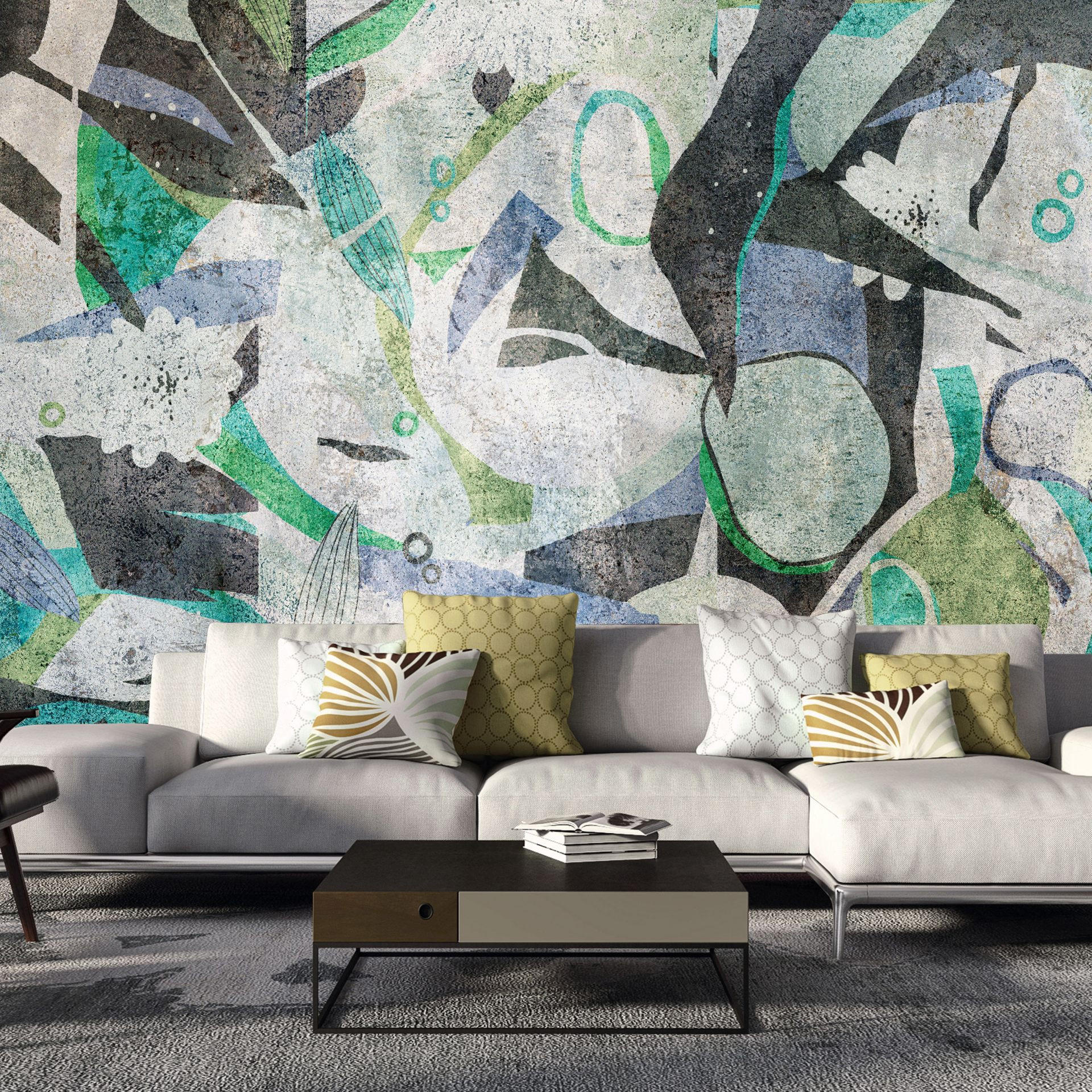 VLIESTAPETE Grün 200/140 cm - Grün, Textil (200/1cm) - KUNSTLOFT