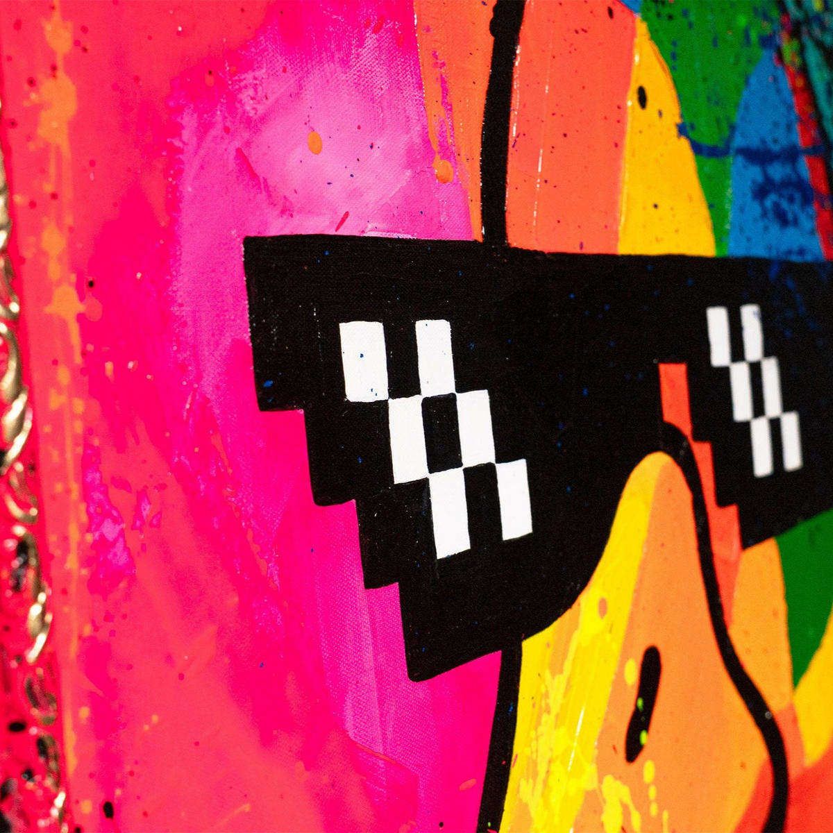 GEMÄLDE Entchen-Vibe Schattenfugenrahmen Gold 160x80 cm - Goldfarben, Holz (160/80cm) - YS-art gallery