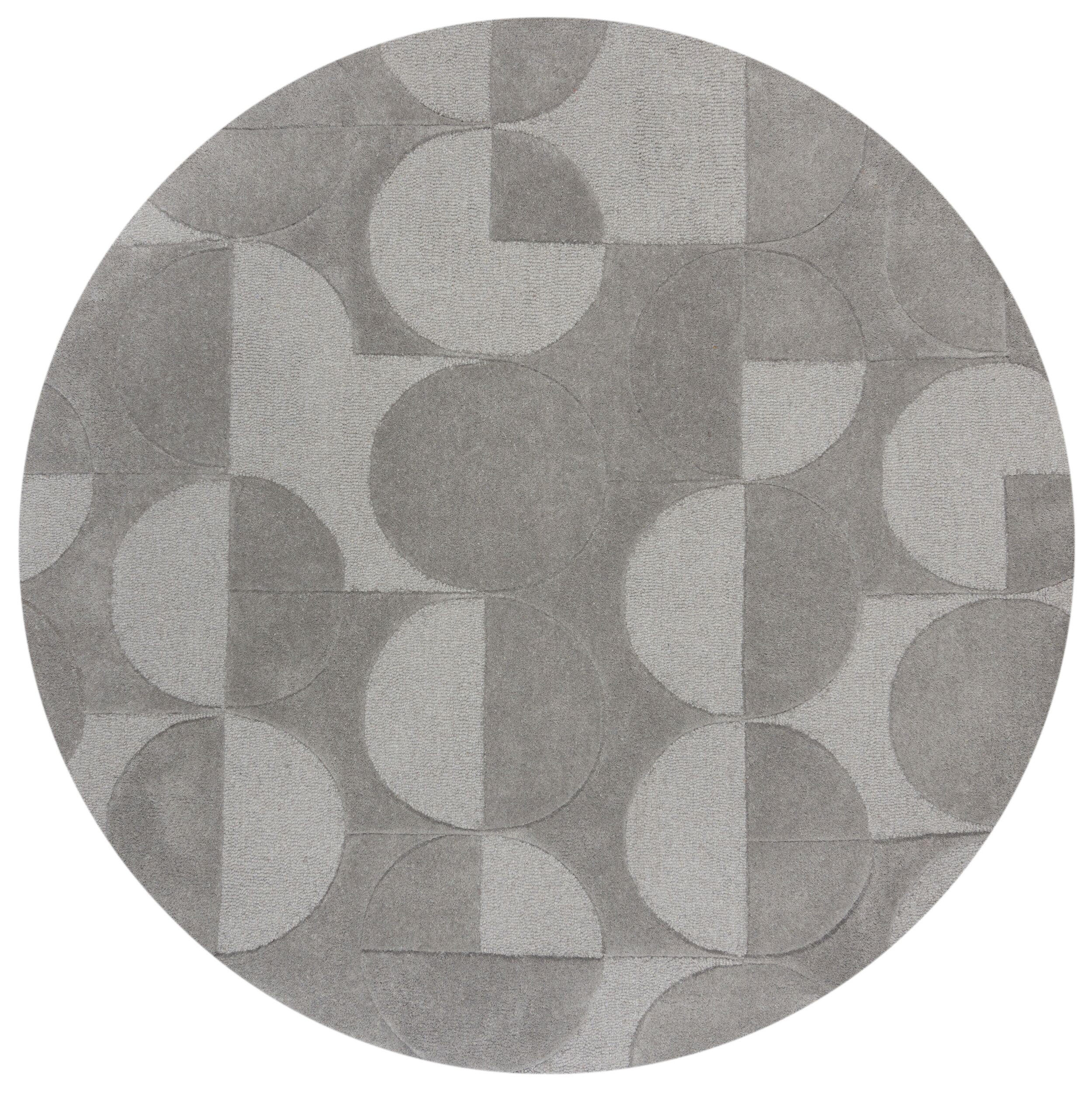 WOLLTEPPICH Geometrisches-Design, naturfarben DEBEN NOAH, Grau 160x160 cm - Grau, Textil (160/160cm) - KADIMA DESIGN