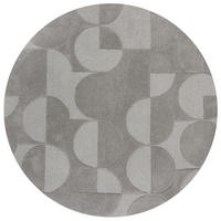 WOLLTEPPICH Geometrisches-Design, naturfarben DEBEN NOAH, Grau 160x160 cm - Grau, Textil (160/160cm) - KADIMA DESIGN