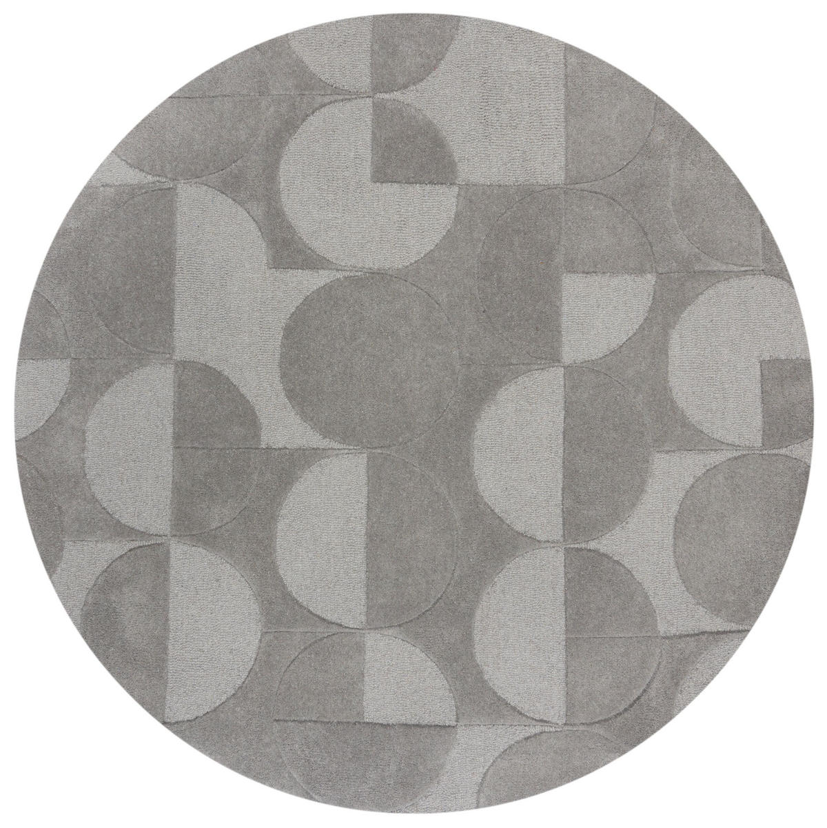 WOLLTEPPICH Geometrisches-Design, naturfarben DEBEN NOAH, Grau 160x160 cm - Grau, Textil (160/160cm) - KADIMA DESIGN