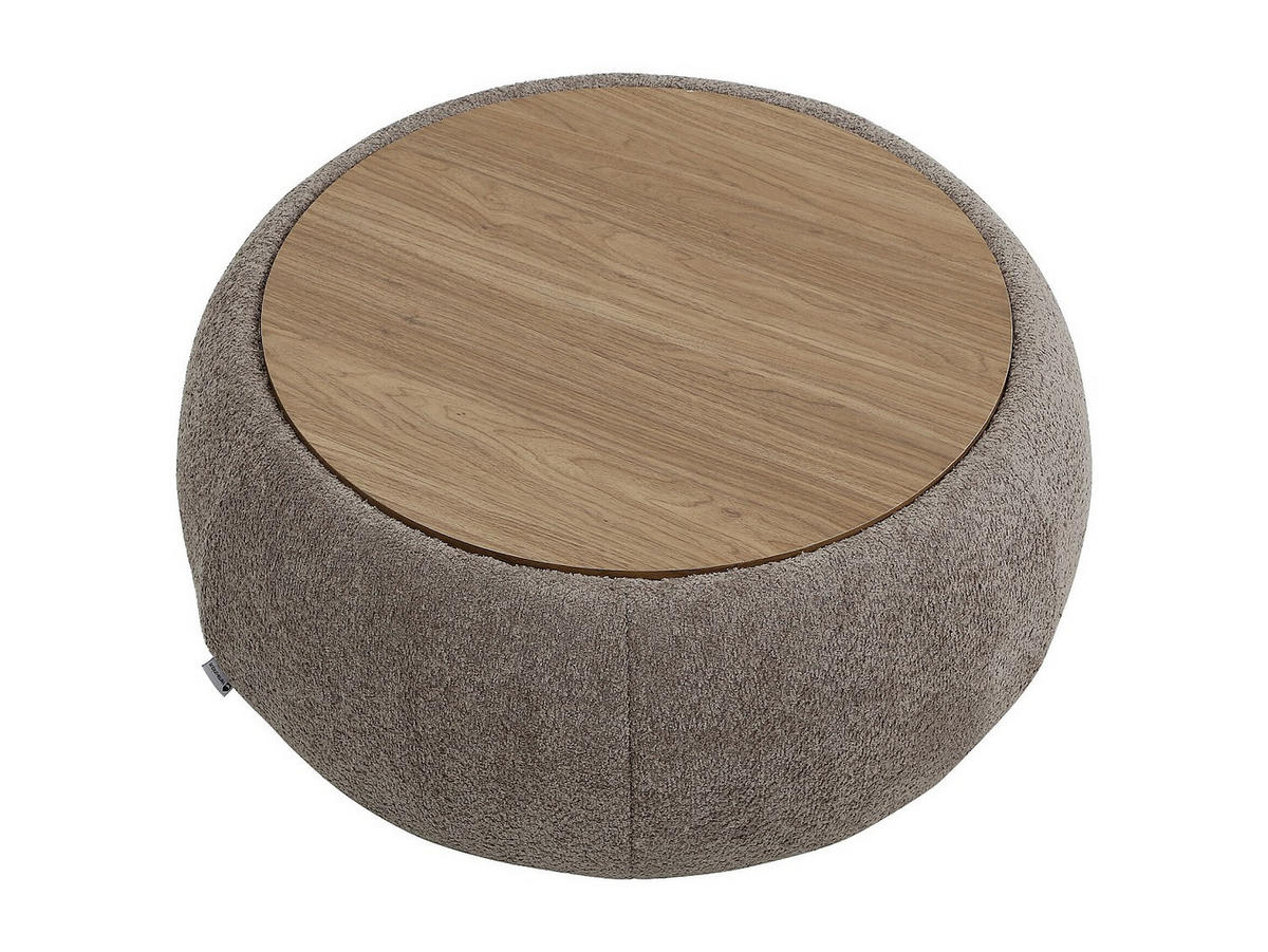 COUCHTISCH - 85 cm x 85 cm - Holz, Platte, Stoff - Taupe - SORIELI - Taupe, Holz/Holzwerkstoff (85/85/37cm) - Vente-Unique