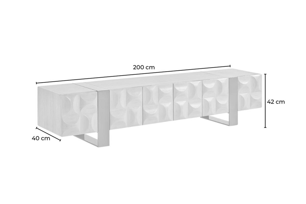 LOWBOARD MARGO Grau Holz - Grau, Holz/Metall (200/42/40cm) - KAWOLA