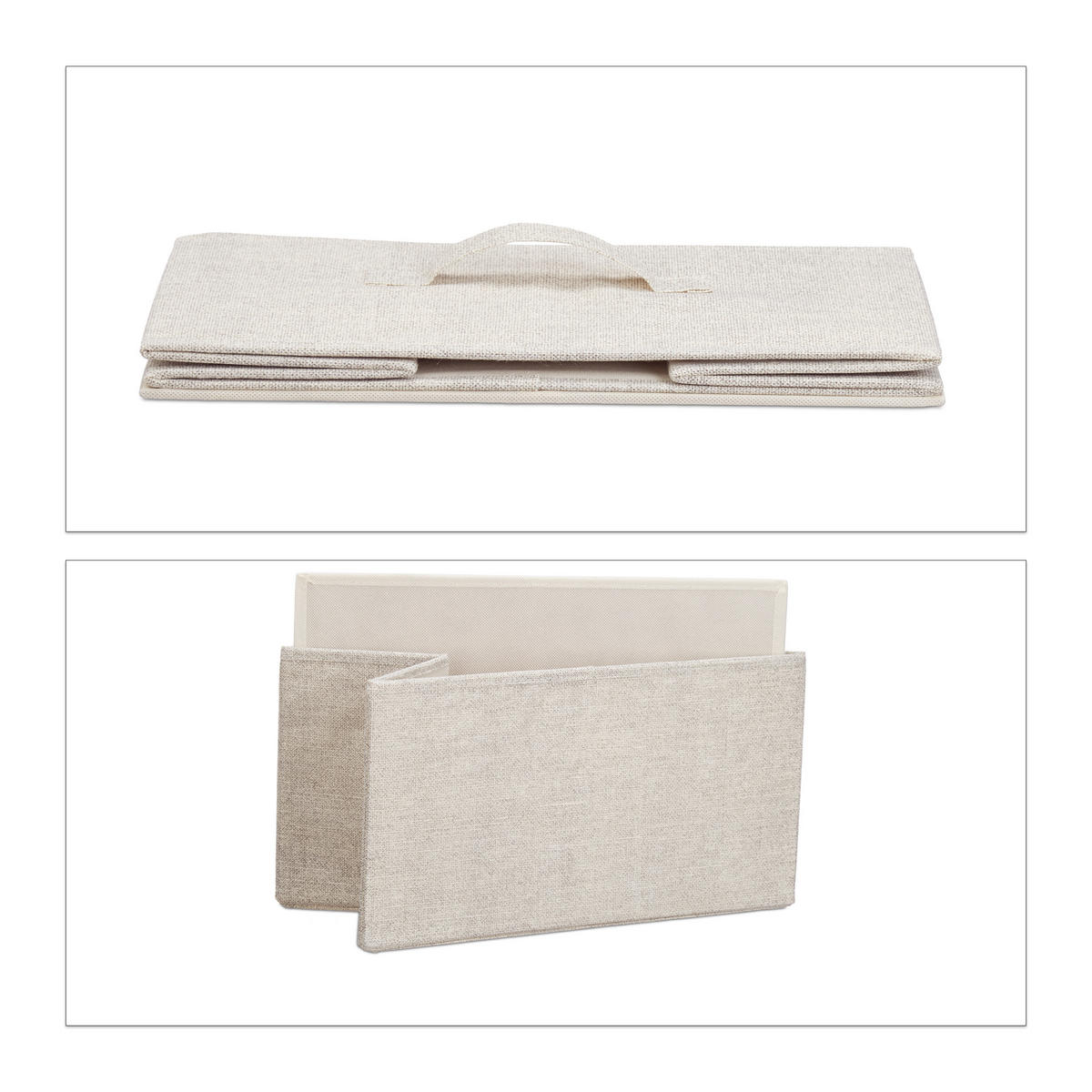 SCHUBLADENBOX - Creme, Holzwerkstoff/Textil (45/73/30cm) - Relaxdays
