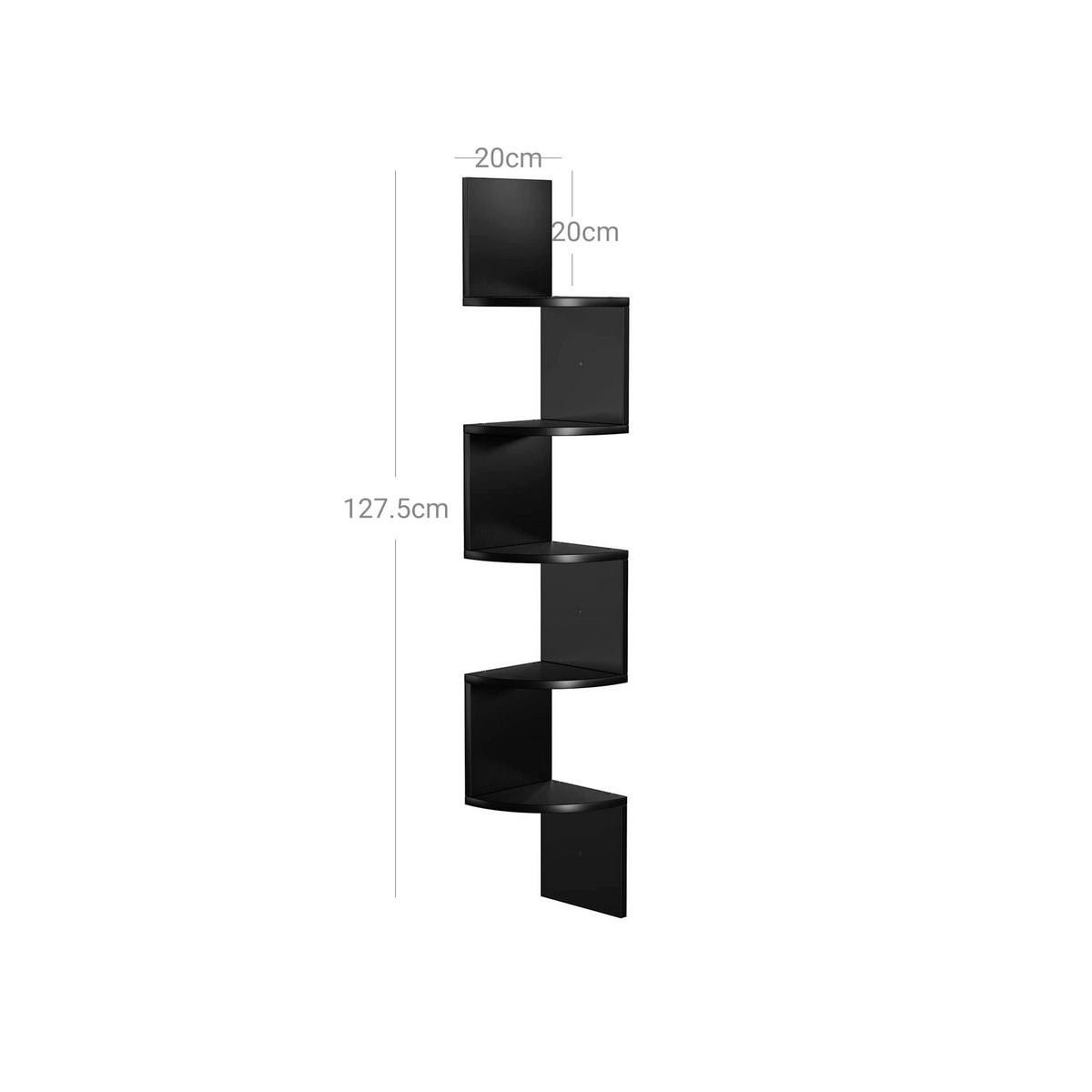 WANDREGAL SCHWEBEREGAL - Schwarz, Holzwerkstoff (20/128/20cm) - Hansiro