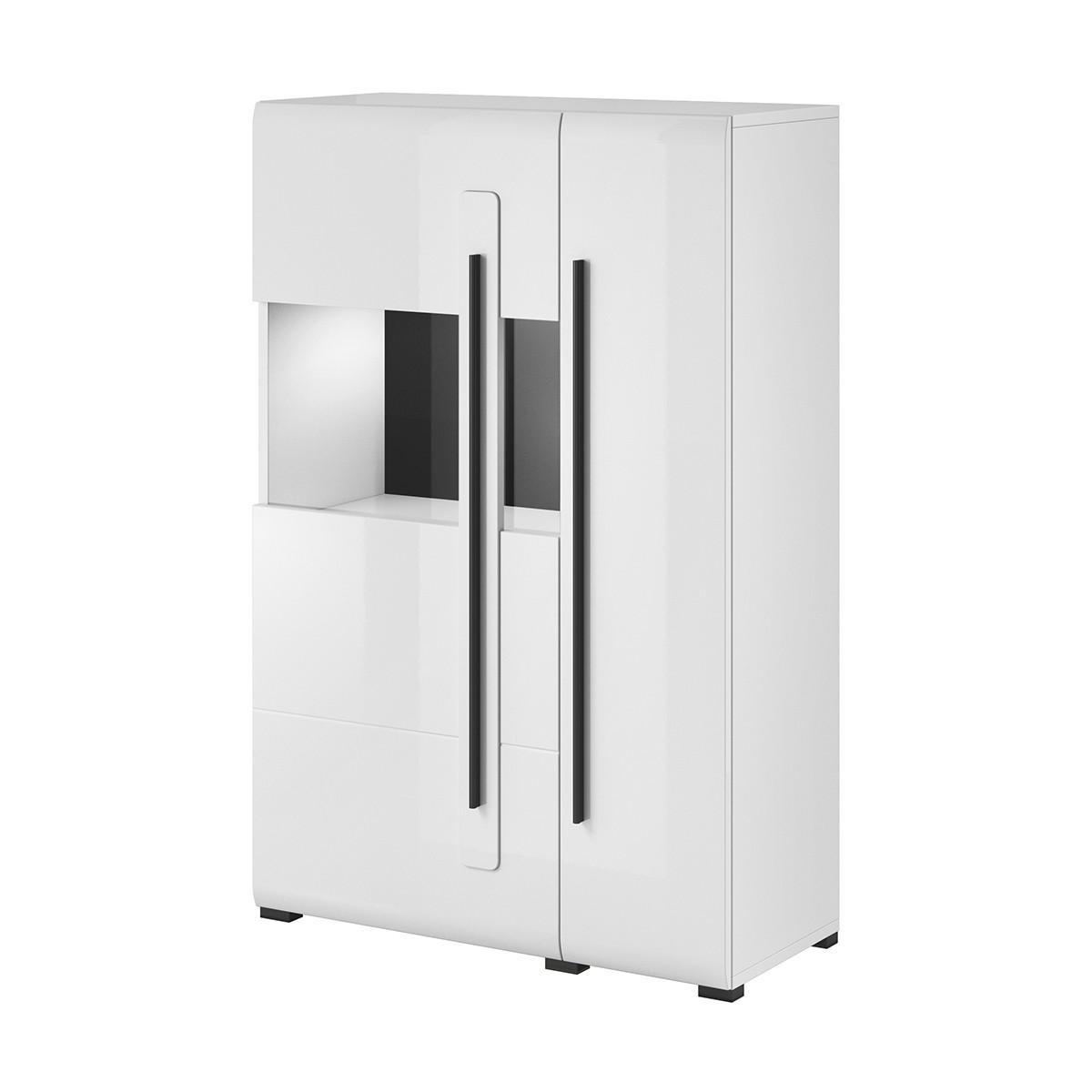 VITRÍNA Louis Bílá - bílá, kompozitní dřevo (90/136/39cm) - Petits-meubles