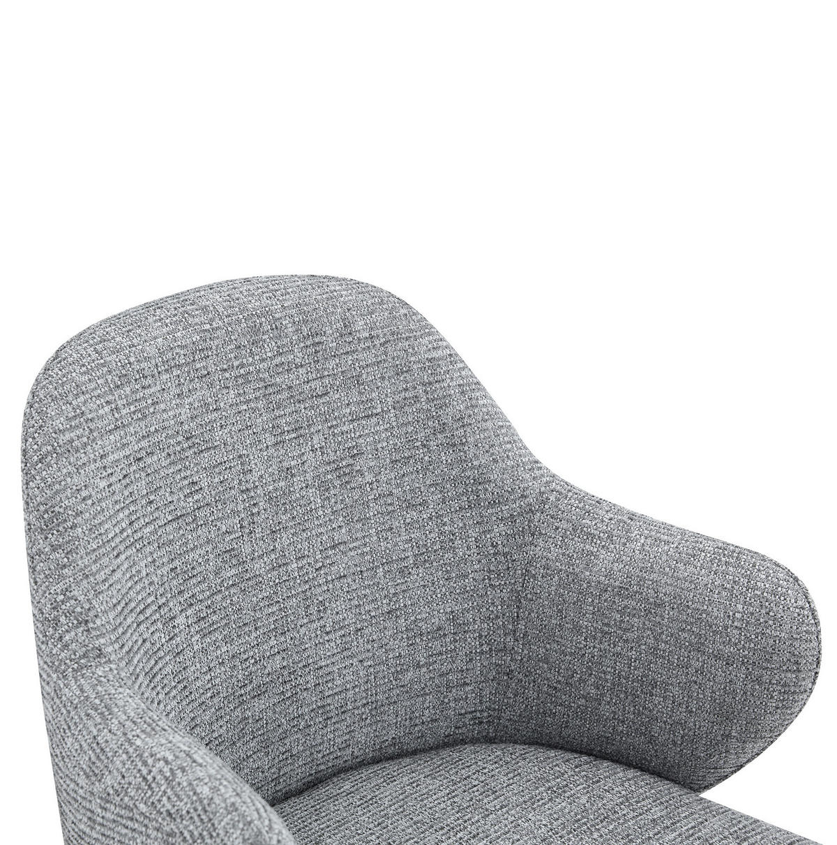 STUHL 2er-Set mit breiter Rückenlehne 83 cm Stoff Grau - Dunkelgrau, Metall (56.5/83/53cm) - Meubliv