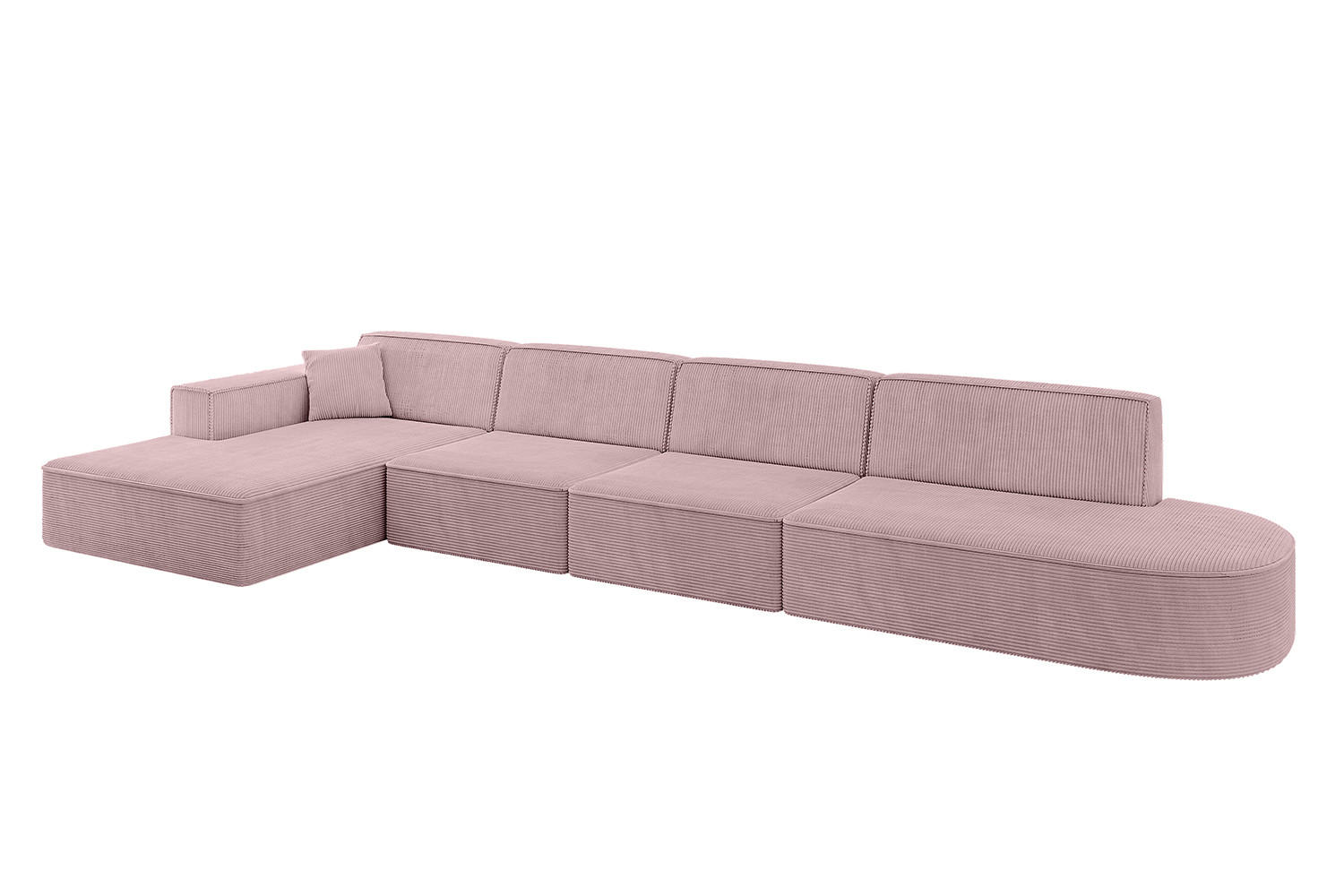 ECKSOFA Ottomane Links IREA-L3-v4 - 413x171x79 cm Rosa - Rosa, Holzwerkstoff/Textil (413/171cm) - ALTDECOR