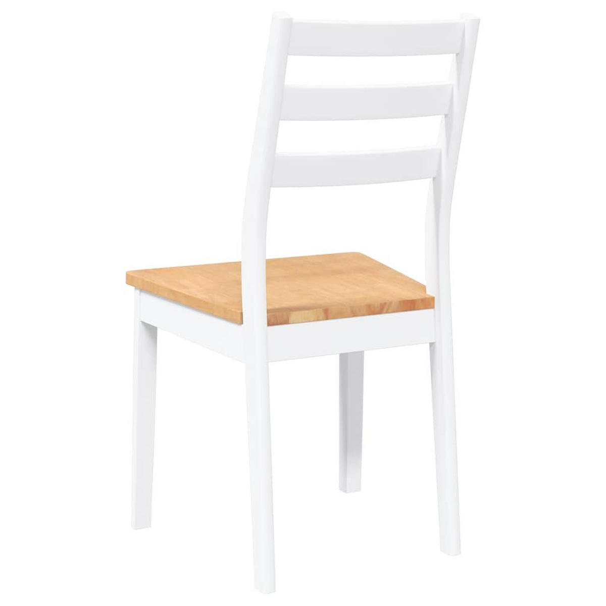ESSZIMMERSTÜHLE 2 Stk. Weiß Massivholz Gummibaum 48.5*49*90cm - Weiß/Braun, Holz (48.5/90/49cm) - ZMH
