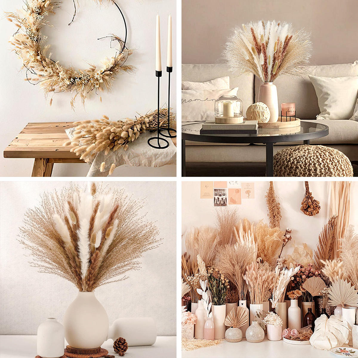 TROCKENBLUME 85 Stück, Boho-Blumen - Multicolor, Naturmaterialien (10cm) - Kaket