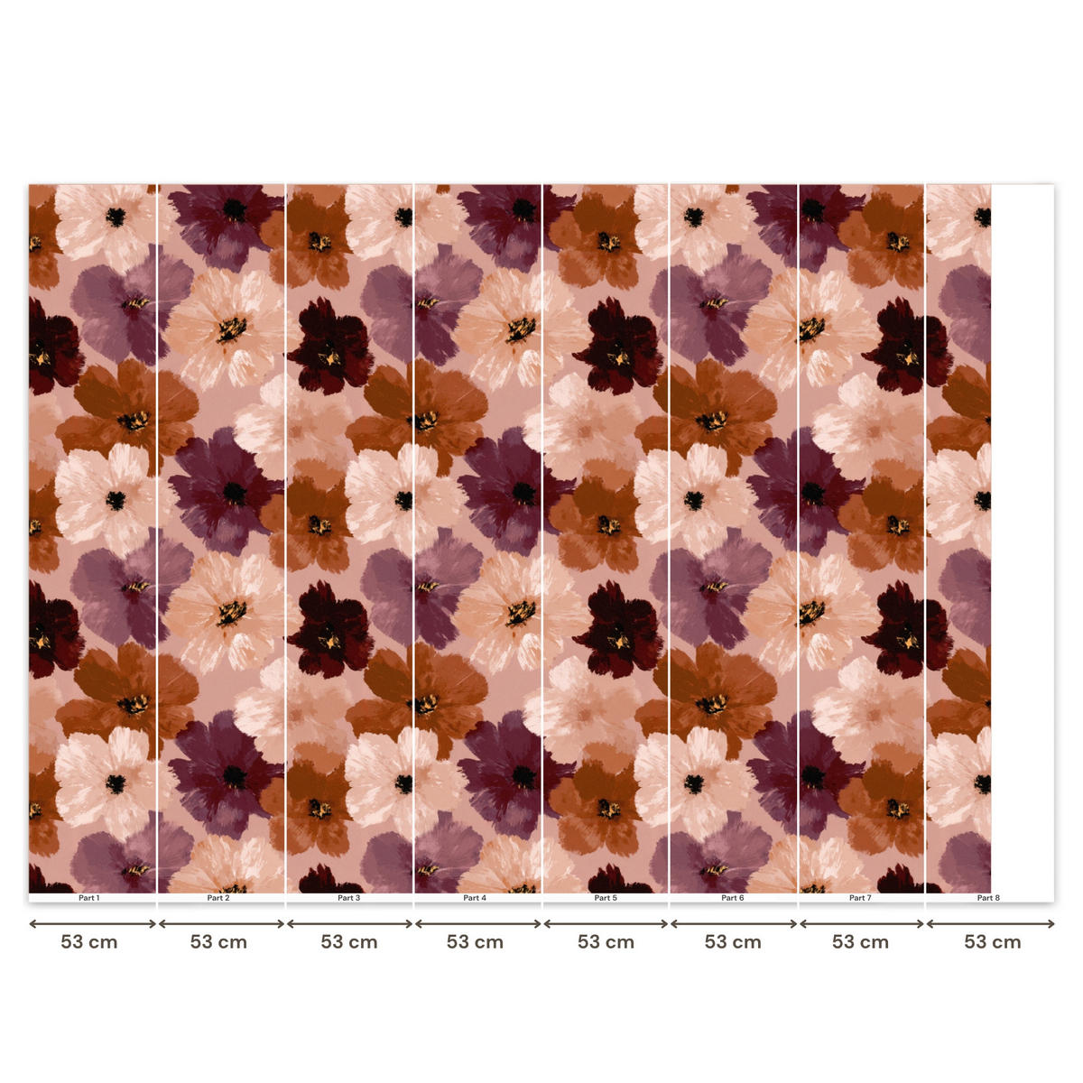 TAPETE - Blumen - Abstrakt - Erdtöne - 400x300 cm - Multicolor, Papier (400/300cm) - OnlyWow