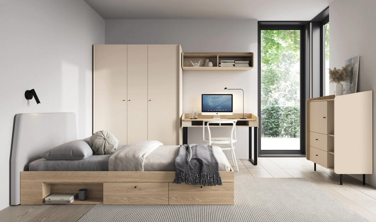 WANDREGAL – 125 cm – ALESSIO System – Beige - Beige, Holzwerkstoff (125/32.5/32.5cm) - hi-markt