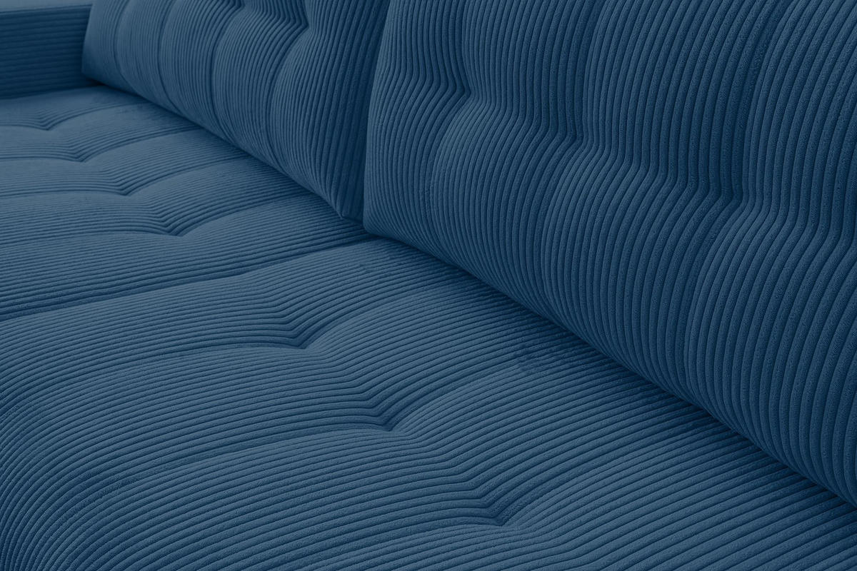 ECKSOFA Masina Blau, Schlafsofa aus Cordstoff - Blau, Holzwerkstoff (245/143cm) - Bettso