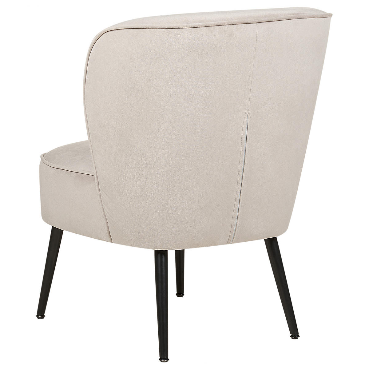 SESSEL Samtstoff taupe/schwarz Voss - Beige/Schwarz, Textil (60/76/52cm) - Beliani