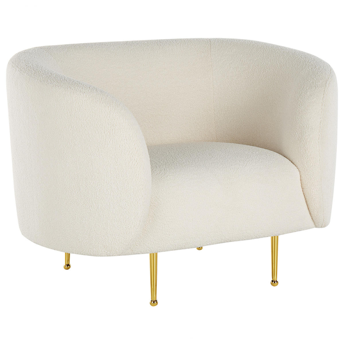 SESSEL Bouclé weiß Loen - Goldfarben/Weiß, Textil (105/79/70cm) - Beliani